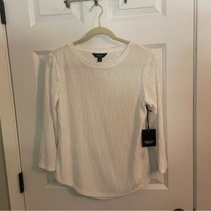 Simply Vera textured white Quarter length sleeve top